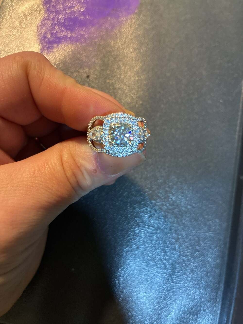 Shop Classic Round Cut Moissanite Engagement Ring 3 Stone Design